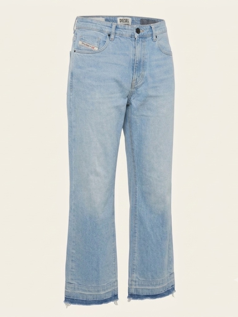 Diesel Sleenker 084GM Mens 34 Slim-Skinny Light Wash Raw Hem Denim Jeans Y2K